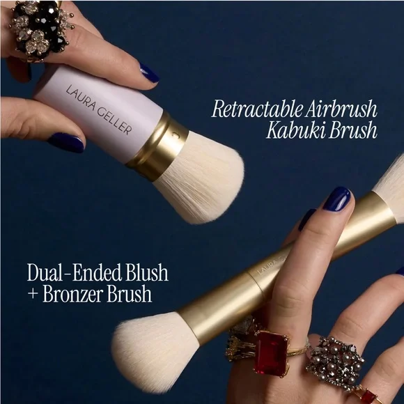 Laura Geller Limited Edition Face It All 2PC Face Brush Set NIP - Picture 6 of 6